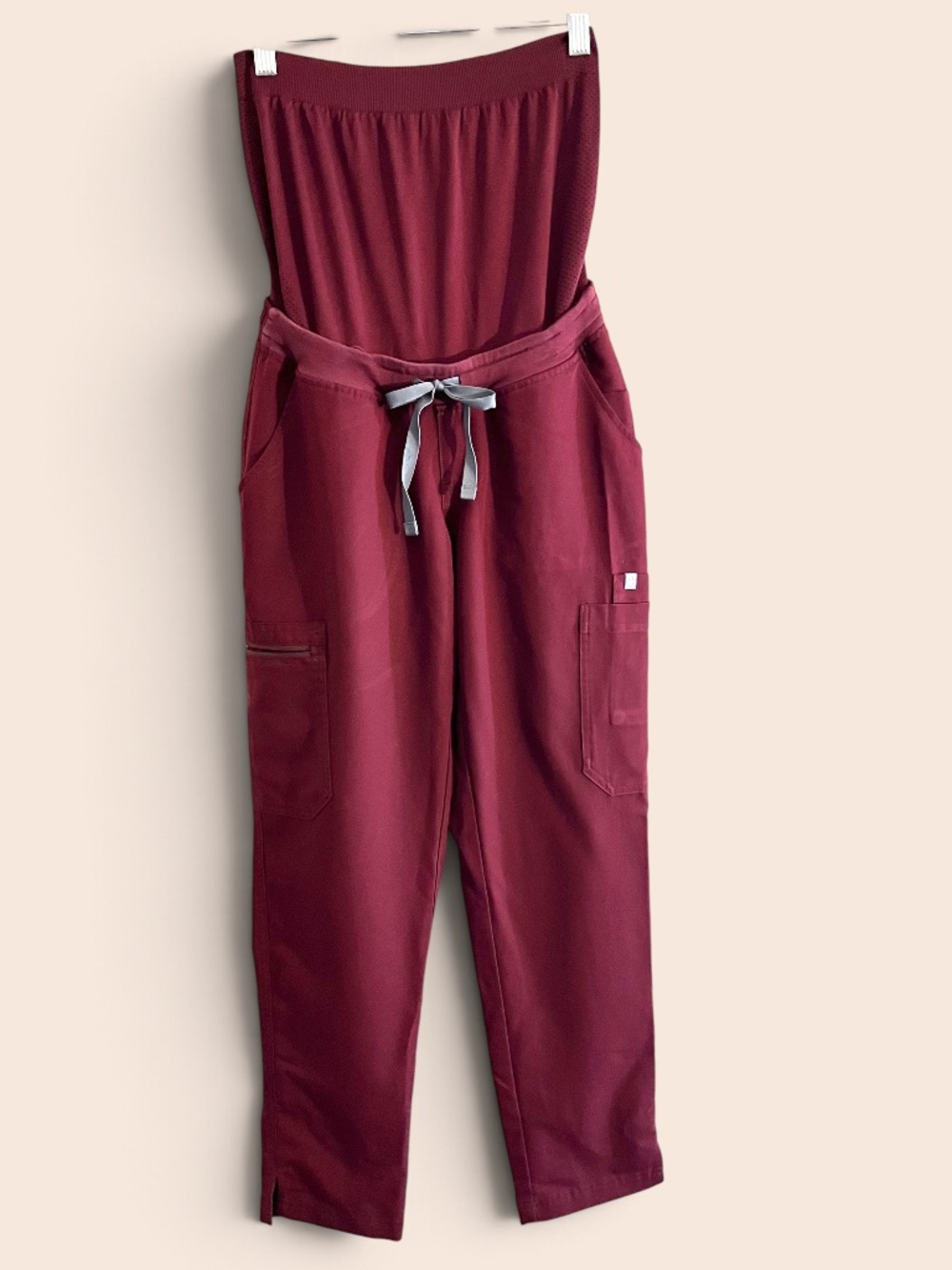 Figs Burgundy (#3699) Yola Skinny Maternity Scrub Pants Size XS